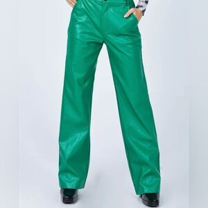Princess Polly: Green Leather Pants